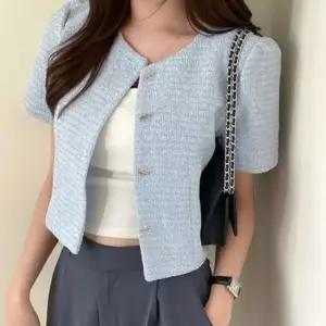 [의류] 여름 반팔 크롭 데일리 아우터 트위드