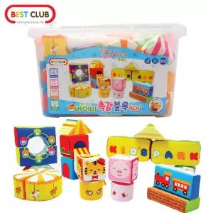 베이비촉감블록40p 소프트헝겊 유아완구 교육 신생아 블럭 놀이 감각발달 아기장난감