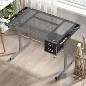 설계 건축사 제도책상 작업대 토목 드로잉 테이블 미술 유리책상