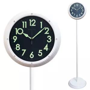 PM6188 보석 야광 무소음 메탈스탠드시계 화이트 국산 큐빅 인테리어 무시계 루미너스 오피스 거실 모던 장