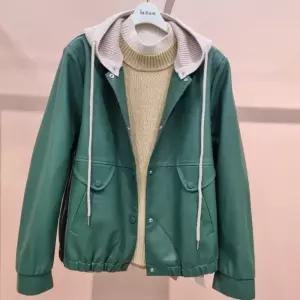 라티움 HC34 봄간절기 니트후드탈부착 제니레더페이크가죽점퍼 T2613jk06