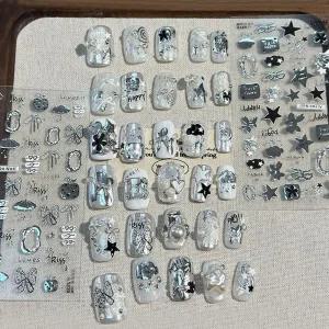 인기상품 네일아트 시크 유니크한 무드의 메탈 엔틱 엠보스티커 [WFLKWL9_26030