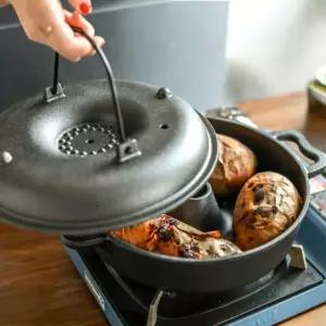 아로제 직화 군고구마냄비 다용도 무쇠 28cm 굽는 화구이 요술 화오븐 요술팬