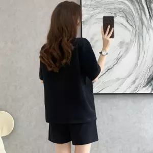 여자 올블랙 반팔 반바지 여름 상하 세트 트레이닝복 츄리닝 베이직 패션 코디