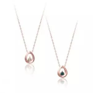 14K 로즈골드 러빙유 1부 천연 다이아몬드 목걸이