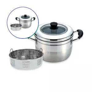 쌍문상회 키친플라워 튜울립 IH 찜냄비 20CM 스텐 인덕션 찜솥 세라믹 주물