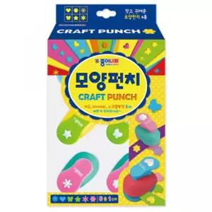 종이 모양 펀치 소형 6종문구 세트 만들기용 카드만들기 데코용 내기 작은 미니