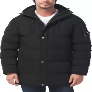 LZACTOIN-X 남성용 긴 겨울 코트 두꺼운 단열 방수 패딩 재킷 양방향 지퍼 후드 바람막이 파카