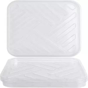 실내외 식물을 위한 플라스틱 식물 접시 5팩 10인치 사각 투명 드립 트레이 화분을 내구성 있는 두꺼운