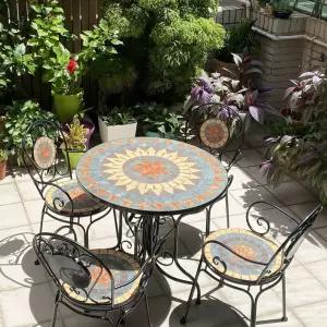 발코니테이블 베란다 야외용 세트 원형 가든 야외 정원 탁자