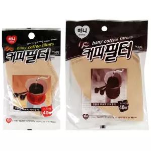 커피 메이커 드리퍼 여과지 필터 40매 거름종이 드립 필터 거름망 커피 원두