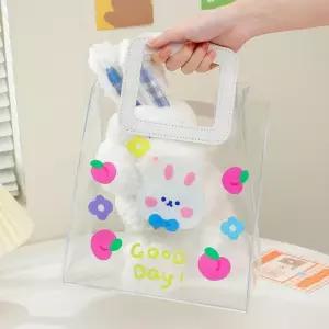 여름 물놀이 바캉스 가방 투명 비치백 복숭아 토끼 가벼운 피크닉 여름백 휴양지 pvc