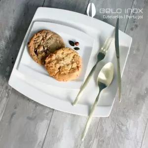 (포르투칼 벨로아이녹스) 플래티늄 타늄 샴페인 스테이크 3종세트 (무광)양식수저 포크 스푼 나이프 가게