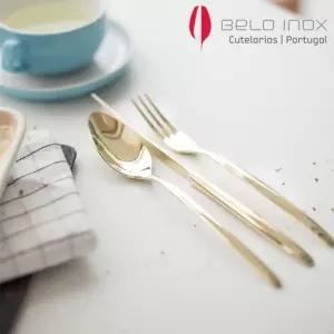 (포르투칼 벨로아이녹스) 플래티늄 타늄 샴페인 스테이크 3종세트 (유광)양식수저 포크 스푼 나이프 가게