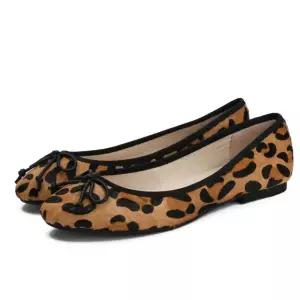 버클 플랫슈즈 플랫 레오파드 발레리나 여성 슈즈