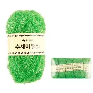 JMds 유니아트 뜨개실 (털) 수세미 미니 (5개입) (연두) 아크릴 재료 만들기 코바늘질 수예용품