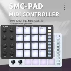 드럼연습패드 M-VAVE SMC-PAD 무선 미디 한 타악기 키보드 USB-C 휴대용 입문용 소형 패드