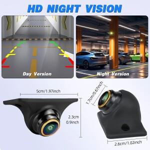 범용 전방/측면/후방 카메라 어안 백업 주차 가이드 라인 표면 장착 AHD1080P/CVBS 4핀 야간 시야