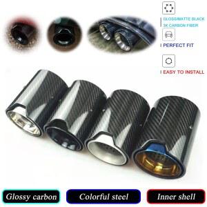 1 조각 광택/무광택 탄소 섬유 배기 팁 M 용 스테인레스 스틸 머플러 1 2 3 4 5 파이프 노즐