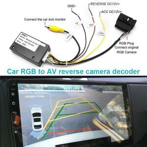 자동차 후방 카메라 RGB-RCA AV CVBS 신호 변환기 디코더 박스 어댑터, VW RCD510 RNS510 RNS315 OEM 역방