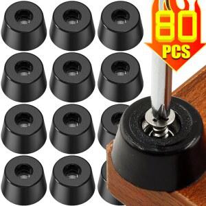 80Pcs 고무 패드 바닥 보호기 미끄럼 방지 커팅 보드 가구 범퍼 가스켓 테이블 의자 다리 커버 하드웨어 매트