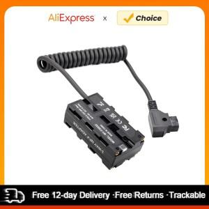 D-탭-양면 NP-F550 더미 배터리 코일 케이블, DC 커플러 액세서리, 모니터용 LED 비디오 조명 송신기 리시