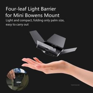 LEEKAI 미니 보웬스 마운트 라이트 배리어 반도어, 전문 LED 비디오 액세서리, 4 잎