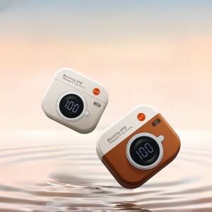 Q86 무선 헤드폰, 세미 인 이어 레트로 카메라 디자인, 전원 디스플레이, 음악 매우 긴 배터리 수명, 게임