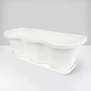 플라팜 오아시스화분 받침형 3구 6개 세트 화이트걸이 걸이식 베란다 아이디어 다육 다육이 분갈이 스틱 인