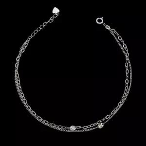 92.5 SILVER 코인벨 두줄 체인 발찌 RWB7+2TYN