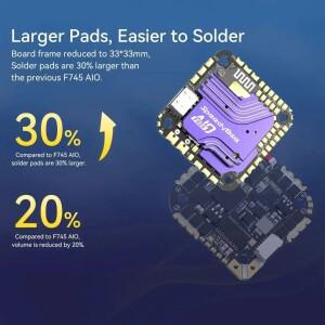 스피디비 F405 AIO 블루제이 25.5x25.5 비행 컨트롤러 (ICM-42688 자이로 SPA06-003 기압계 포함) RC FPV