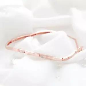 팔찌 14KGP팔찌 여름팔찌 로즈골드 패션 스틱 큐빅 베 JFA6+8YBy