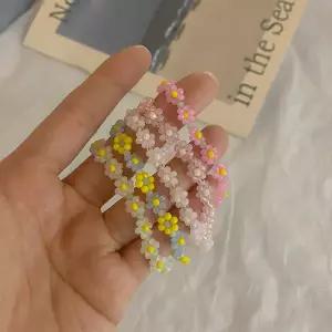 행운 상징 고급 파스텔 반투명 비즈 구슬 꽃 삐삐 팔찌 예쁜 액세서리 심볼 소품