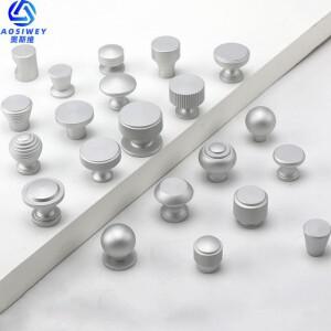 공간 알루미늄 싱글 홀 핸들 모던 옷장 서랍 라운드 노브, 실버, 블랙, 골드 주방 캐비닛 가구, 작은 손잡