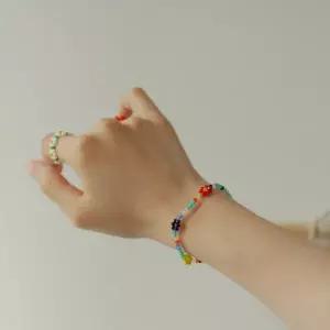 행운 상징 고급 비즈 구슬 꽃 컬러 삐삐 팔찌 3종 예쁜 액세서리 심볼 소품
