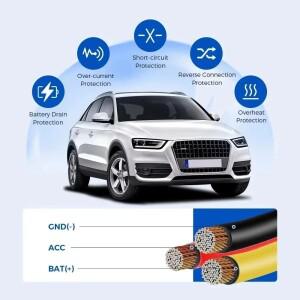 AZDOME JYX05 차량 충전 하드와이어 키트 M550 Pro/M550 Max/GS63H/M300S/M660 대시캠 주차 케이블 타입-C