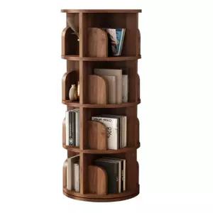 원목 대나무 단부터 원형 회전 틈새책장 서재 책장 거실