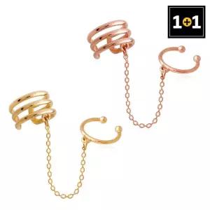 베이직체인 이어커프 귀찌 한쪽판매 1+1 여자귀걸이 안뚫는 로즈골드