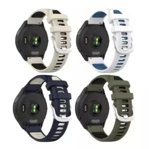 EA 가민 포러너255 265 투톤 실버버클 스포츠 실리콘 밴드 스트랩 22mm Garmin 스마트워치 러닝