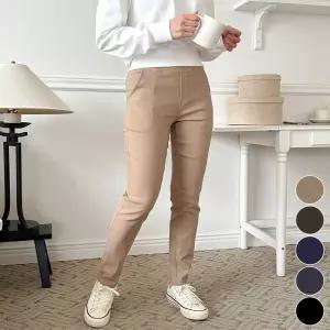 여성 겨울 기모 스판바지 슬림핏 밴딩 스키니 팬츠 기모바지 밴딩바