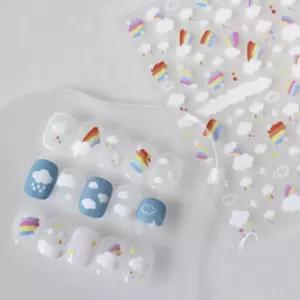 젤 네일 붙이는 셀프 스티커 팁 패디큐어 재료 아트 네일데코 무지개