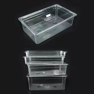 바트 투명 20cm 사각밧드 받드 사이즈 pc 뚜껑포 업소용 플라스틱