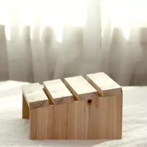 삼나무 원목 발받침대 책상 쇼파발판 나무선 욕실