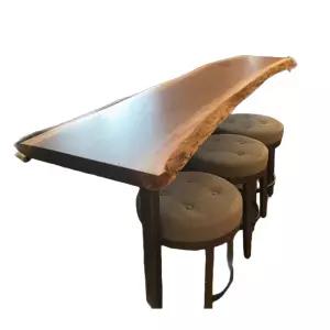 높은 발코니 홈바 원목 아일랜드 우드슬랩 테이블 식탁