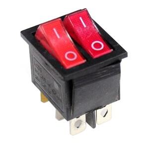 듀얼 보트 로커 스위치 SPST 6핀 2포지션 레드 라이트 온오프 6단자 미니 소형 전동 공구