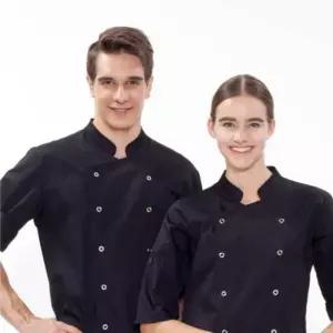 블랙 XL 7부 롤업조리복 주방유니폼 주방웨어 셰프복 BWj8+9YhP