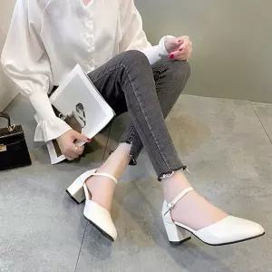 여자 모임 하객 결혼식 룩 패션 메리제인 힐 구두 Lbl7+3gBT