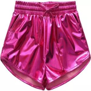 알마인겔드 걸스 메탈릭 반바지 반짝이는 핫팬츠 컬러풀 스파클리 댄스 4~13년