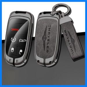 크라이슬러 200 300 300C 랭글러 자동차 키체인 액세서리용 아연 합금 가죽 스마트 리모컨 키 케이스 커버