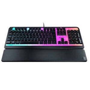 ROCCAT 마그마 사일런트 멤브레인 스위치 PC 게이밍 키보드, 5존/10 LED AIMO RGB 상판 및 탈착식 - 블랙